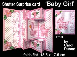 Shutter Surprise Card - Baby Girl
