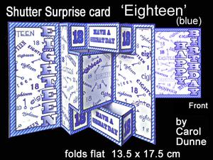 Shutter Surprise Card - Eighteen (blue)