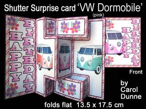 Shutter Surprise Card - Vw Dormobile (pink)