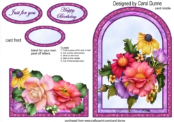 Summer flowers cutaway card