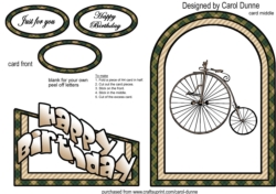 Penny Farthing Cutaway card