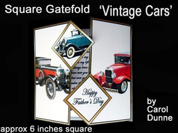 Square Gatefold card - Vintage Cars (FD)