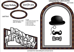 Bowler hat cutaway card