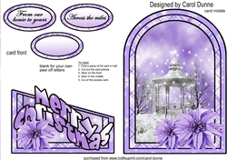 Winter Gazebo cutaway card