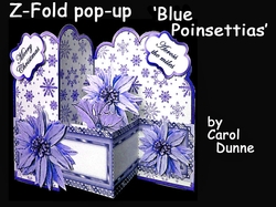 Z-Fold pop-up Blue Poinsettias