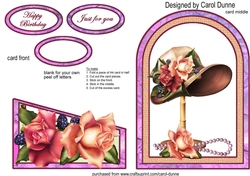 Cutaway card - Hat with roses