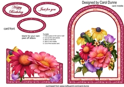 Cutaway card - Summer Dahlias