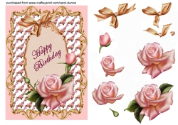 Fancy frame with pink roses