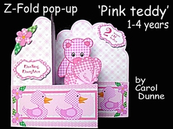 Z-Fold pop-up Pink Teddy 1-4 years