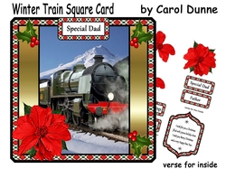 Winter Train Square card