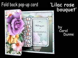 Fold back pop-up Lilac Rose Bouquet