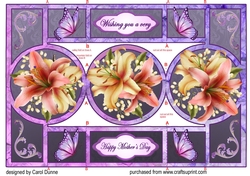 Downton Lilies shutter card (Mothers Day)