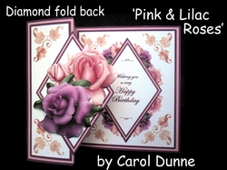 Diamond fold back - Pink & Lilac Roses