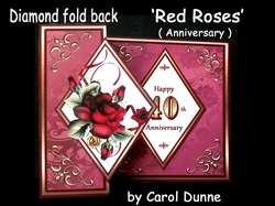 Diamond fold back Red Roses 40th (anniversary)