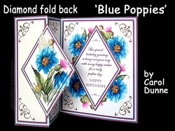 Diamond fold back Blue Poppies