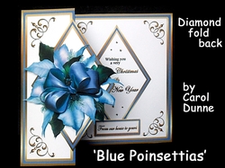 Diamond fold back Blue Poinsettias