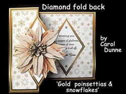 Diamond fold back Gold Poinsettia with snowflakes
