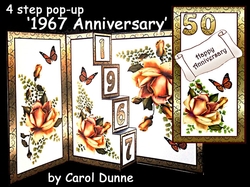 4 step pop-up Yellow Roses Anniversary1967