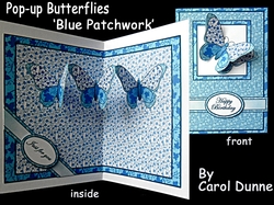 Pop-up Butterflies - Blue patchwork