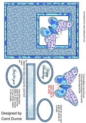 Butterfly front - Blue Patchwork