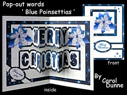 Pop-out words Blue Poinsettias