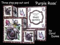 3 step pop-out Purple Roses