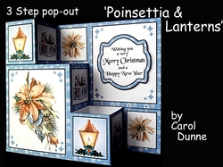 3 step pop-out Poinsettia & lantern