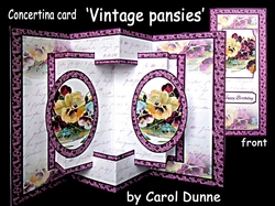 Concertina Vintage pansies