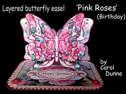 Butterfly easel Pink Roses (birthday)
