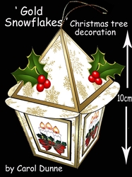 Snowflakes lantern gold