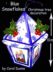 Snowflakes lantern blue