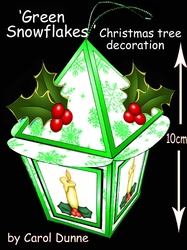 Snowflakes lantern green