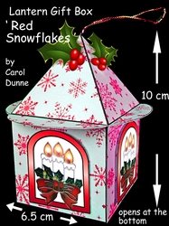 Lantern gift box red snowflakes