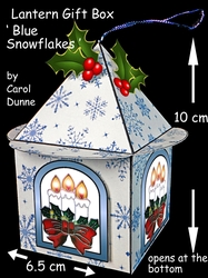 Lantern gift box blue snowflakes