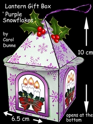 Lantern gift box purple snowflakes