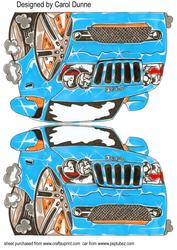 Blue Car Shaped Card