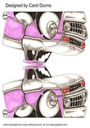 Pink Car Shaped Card