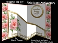 Diagonal pop-out Pink roses anniversay