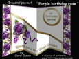Diagonal pop-out Purple birthday rose