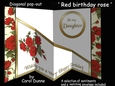 Diagonal pop-out Red birthday rose