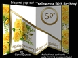 Diagonal pop-out Yellow 50th birthday rose