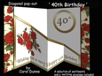Diagonal pop-out Red 40th birthday rose
