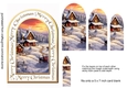 Arched card Winter farm