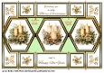 Hexagon trifold Gold candles