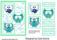 Three Squares Owls (green)