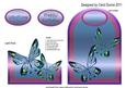 Cutaway Card - Metallic Butterflies