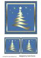 Gold Tree on Blue 6x6 Inches