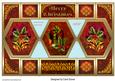 Christmas Hexagon Shutter Card-red & Gold
