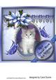 Kitten, Butterflies and Poinsettias 8x8 Inches