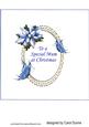 Christmas Butterflies and Poinsettias Insert-8x8 Blue